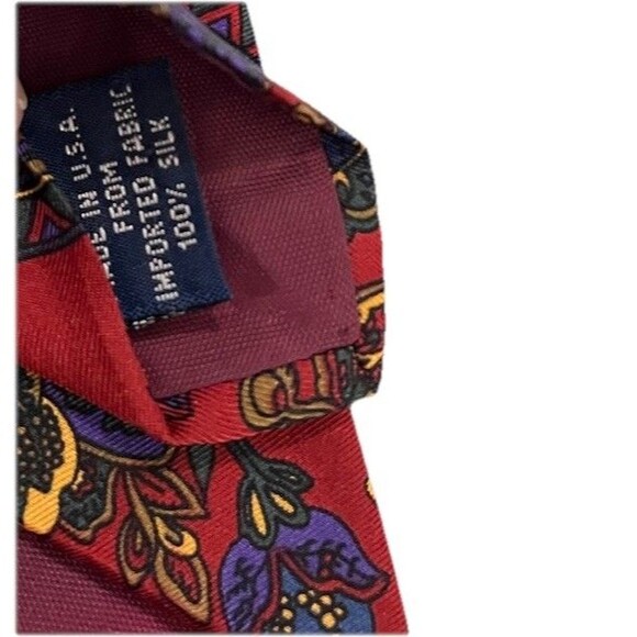 Vintage Gap Tie 58” x 3.5” Red Floral Made in USA 100% Silk Necktie - Picture 6 of 7